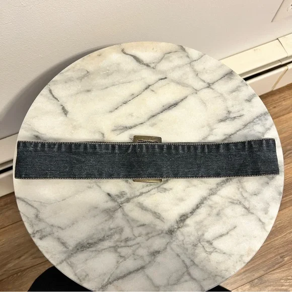 Y2K Denim Belt with Rectangular Buckle - Picture 4 of 6